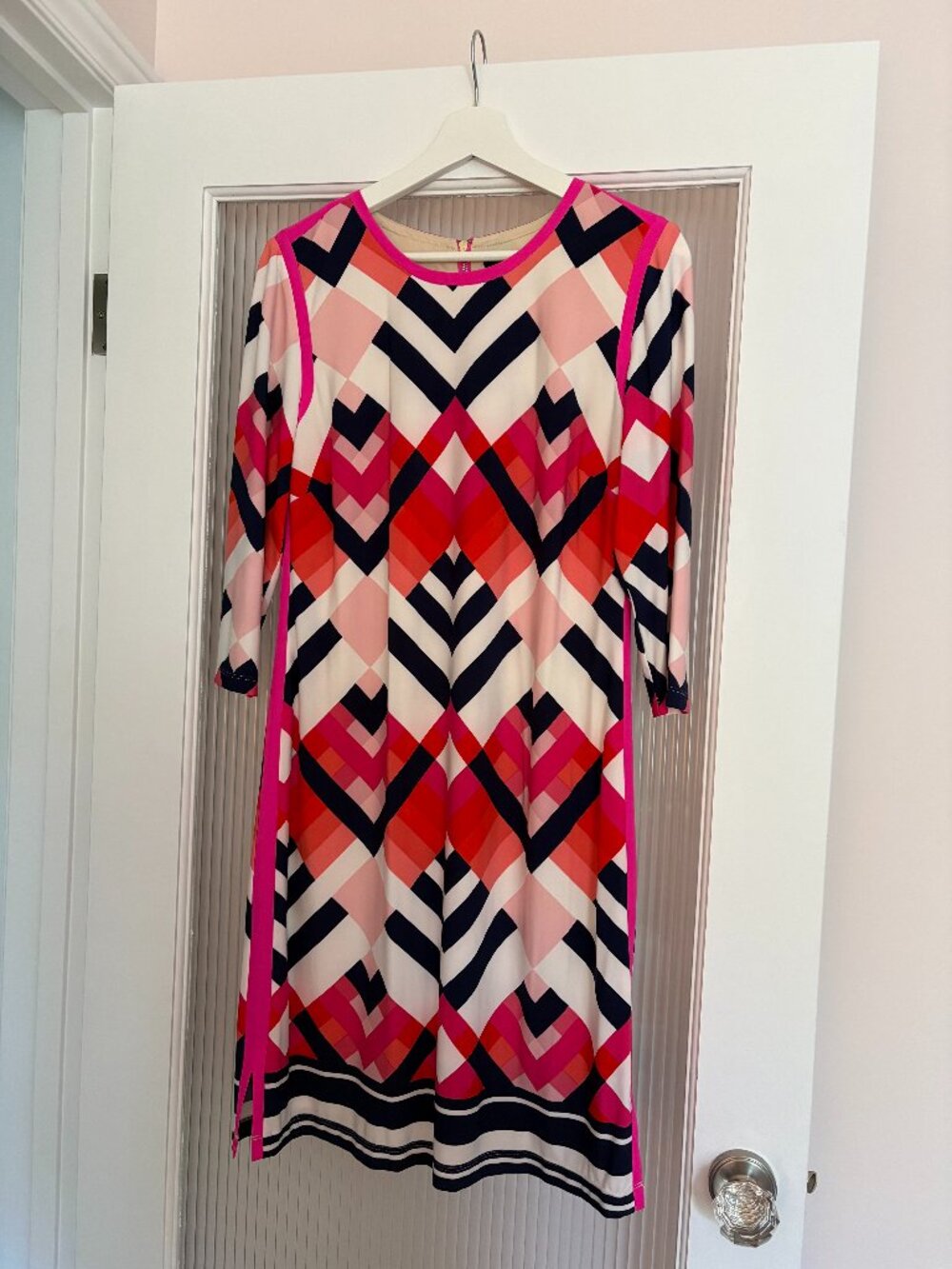 Pink & Blue Geometric Dress